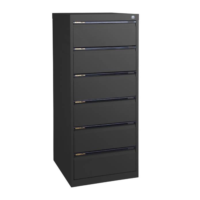 Statewide Legal Filing Cabinets 6 Drawer - 1020H x 467W x 610D Black Ripple
