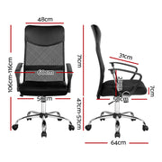 Artiss PU Leather Mesh High Back Office Chair - Black