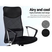 Artiss PU Leather Mesh High Back Office Chair - Black