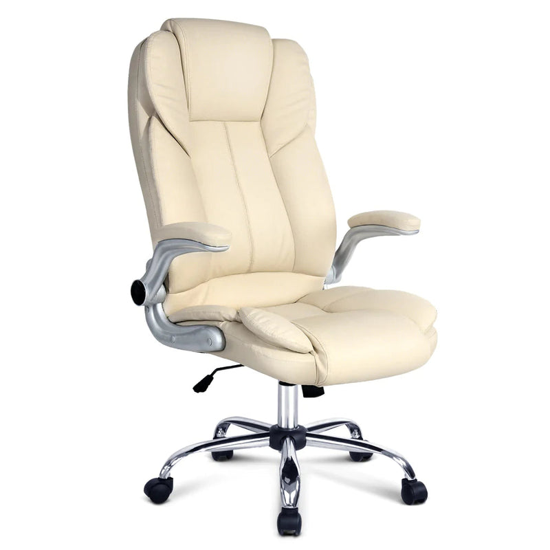 Artiss Kea Executive Office Chair Leather Beige
