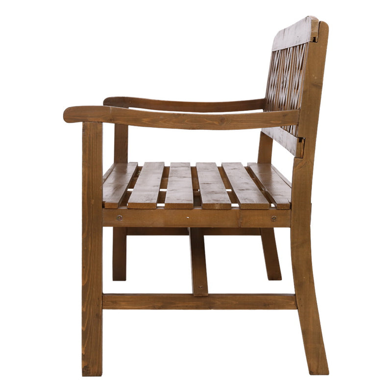 Gardeon Wooden Garden Bench 3 Seat Patio Furniture Timber Outdoor Lounge Chair