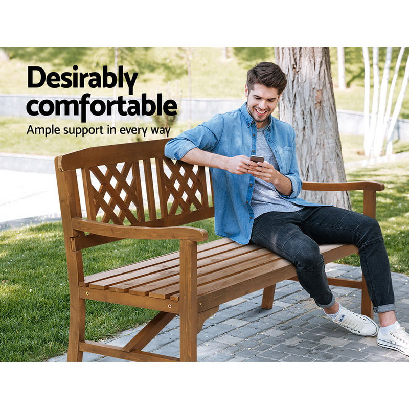 Gardeon Wooden Garden Bench 3 Seat Patio Furniture Timber Outdoor Lounge Chair