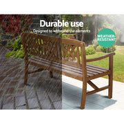Gardeon Wooden Garden Bench 3 Seat Patio Furniture Timber Outdoor Lounge Chair