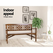 Gardeon Wooden Garden Bench 3 Seat Patio Furniture Timber Outdoor Lounge Chair