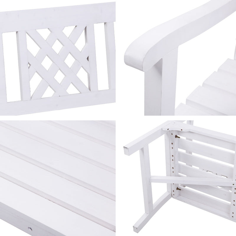 Gardeon Wooden Garden Bench 3 Seat Patio Furniture Timber Outdoor Lounge Chair