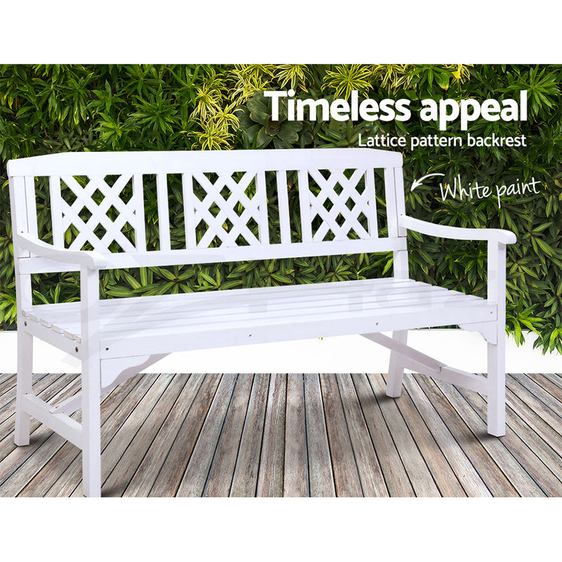 Gardeon Wooden Garden Bench 3 Seat Patio Furniture Timber Outdoor Lounge Chair