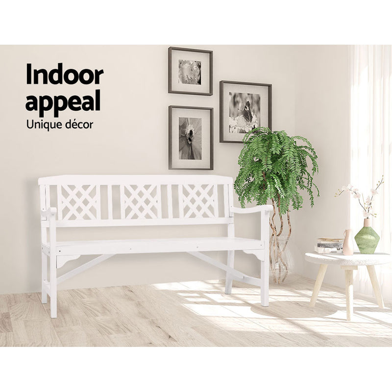 Gardeon Wooden Garden Bench 3 Seat Patio Furniture Timber Outdoor Lounge Chair