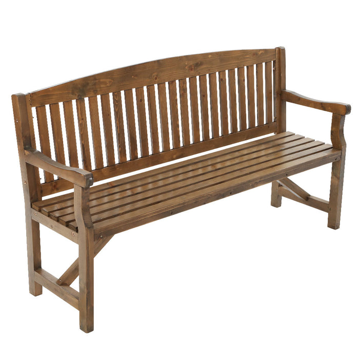 Gardeon Wooden Garden Bench Chair Natural Outdoor Furniture Décor Patio Deck 3 Seater