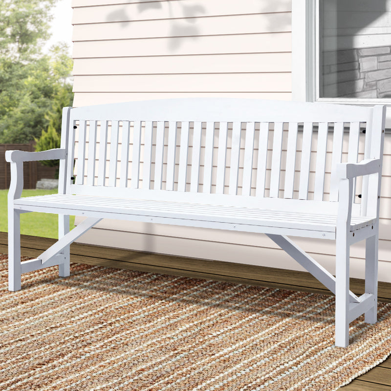 Gardeon Wooden Garden Bench Chair Natural Outdoor Furniture Décor Patio Deck 3 Seater
