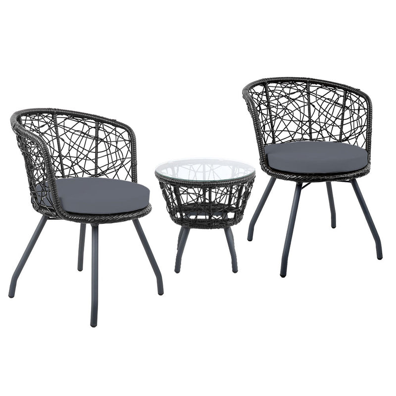 Gardeon Outdoor Patio Chair and Table Black