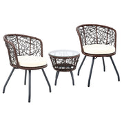 Gardeon Outdoor Patio Chair and Table Brown