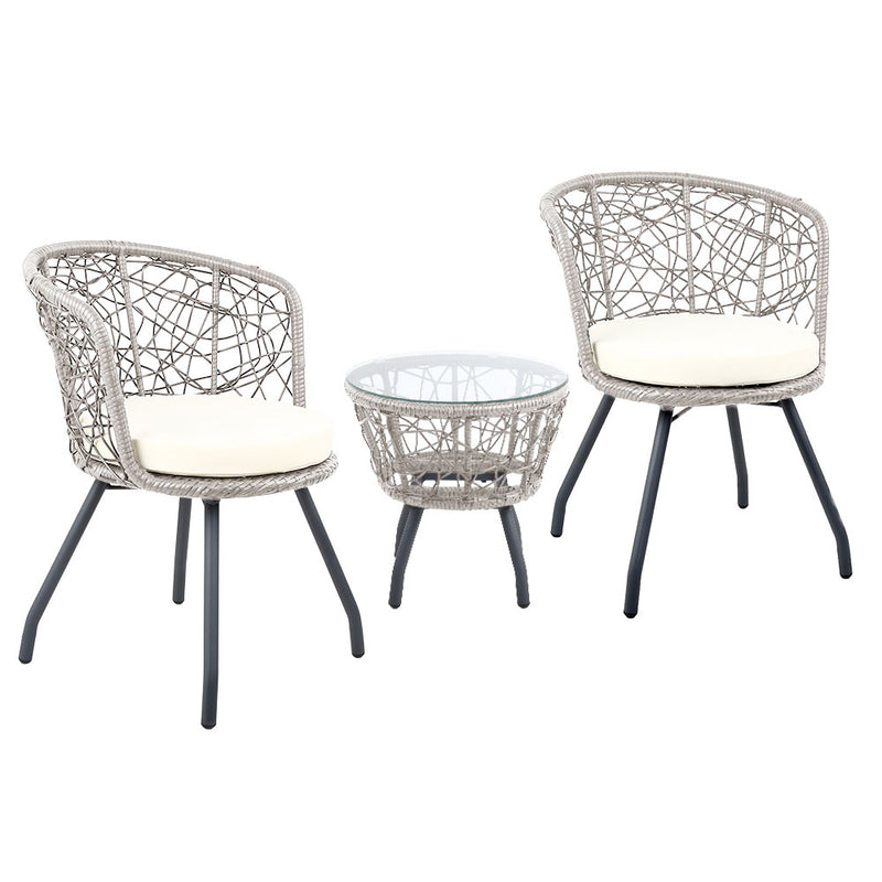 Gardeon Outdoor Patio Chair and Table Grey