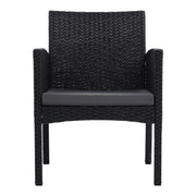 Set of 2 Outdoor Bistro Chairs Patio Furniture Dining Chair Wicker Garden Cushion Gardeon