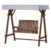 Gardeon Swing Chair Wooden Garden Bench Canopy 2 Seater Outdoor Furniture Charcoal