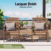 Gardeon Garden Bench Chair Table Loveseat Wooden Outdoor Furniture Patio Park