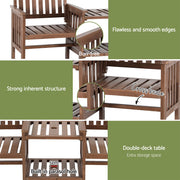 Gardeon Garden Bench Chair Table Loveseat Wooden Outdoor Furniture Patio Park