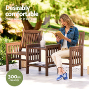 Gardeon Garden Bench Chair Table Loveseat Wooden Outdoor Furniture Patio Park