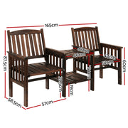 Gardeon Garden Bench Chair Table Loveseat Wooden Outdoor Furniture Patio Park
