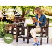 Gardeon Garden Bench Chair Table Loveseat Wooden Outdoor Furniture Patio Park