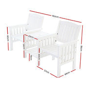 Gardeon Garden Bench Chair Table Loveseat Wooden Outdoor Furniture Patio Park