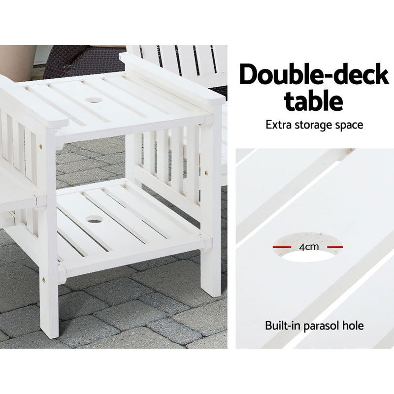 Gardeon Garden Bench Chair Table Loveseat Wooden Outdoor Furniture Patio Park