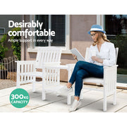 Gardeon Garden Bench Chair Table Loveseat Wooden Outdoor Furniture Patio Park