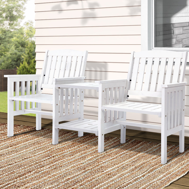 Gardeon Garden Bench Chair Table Loveseat Wooden Outdoor Furniture Patio Park
