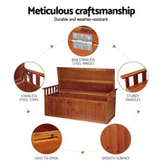 Gardeon Outdoor Storage Box Wooden Garden Bench 128.5cm Chest Tool Toy Sheds XL