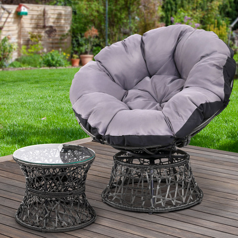 Gardeon Outdoor Lounge Setting Furniture Papasan Chair Table Wicker Patio Sofa