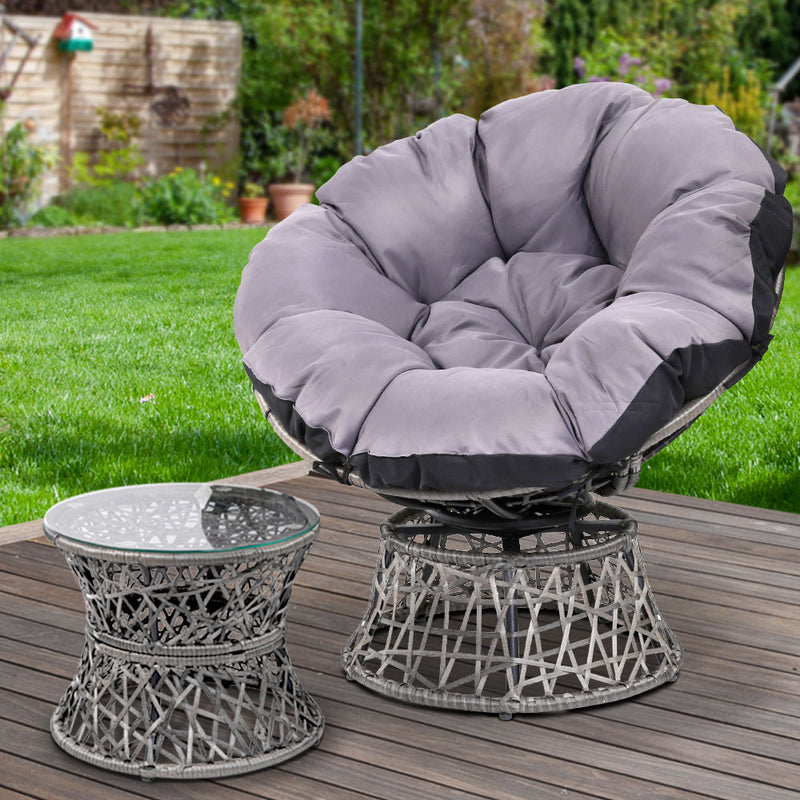 Gardeon Outdoor Lounge Setting Furniture Papasan Chair Table Wicker Patio Sofa