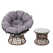 Gardeon Papasan Chair and Side Table Set