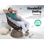 Gardeon Papasan Chair and Side Table Set