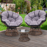 Gardeon Papasan Chair and Side Table Set