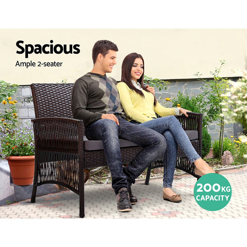 Gardeon Outdoor Furniture Set Wicker Cushion 4pc