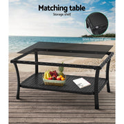 Gardeon Outdoor Furniture Set Wicker Cushion 4pc