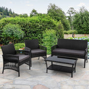 Gardeon Outdoor Furniture Set Wicker Cushion 4pc