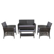 Gardeon Outdoor Furniture Set Wicker Cushion 4pc