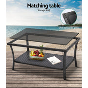 Gardeon Outdoor Furniture Set Wicker Cushion 4pc