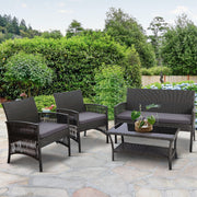 Gardeon Outdoor Furniture Set Wicker Cushion 4pc