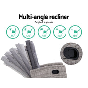 Gardeon Outdoor Setting Recliner Chair Table Set Wicker lounge Patio Furniture