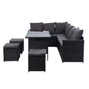 Gardeon Outdoor Furniture Dining Setting Sofa Set Lounge Wicker 9 Seater