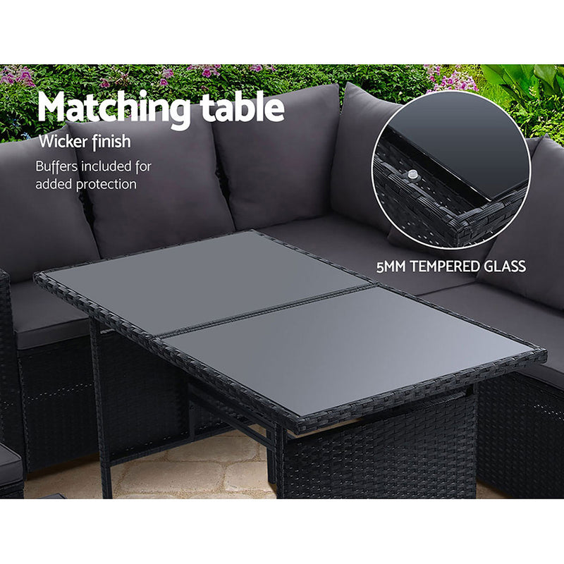 Gardeon Outdoor Furniture Dining Setting Sofa Set Lounge Wicker 9 Seater