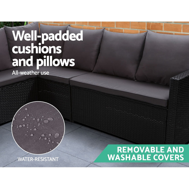 Gardeon Outdoor Furniture Dining Setting Sofa Set Lounge Wicker 9 Seater
