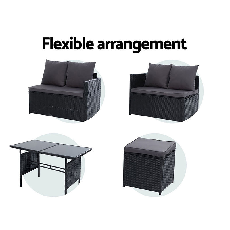 Gardeon Outdoor Furniture Dining Setting Sofa Set Lounge Wicker 9 Seater