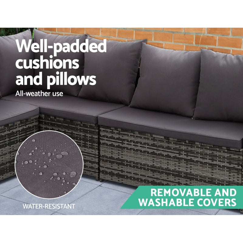 Gardeon Outdoor Furniture Dining Setting Sofa Set Lounge Wicker 9 Seater