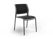 Game 4 leg Chair (Fully Upholstered) Charcole Black Black Powdercoat