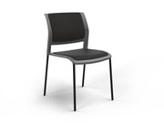 Game 4 leg Chair (Fully Upholstered) Charcole Gray Black Powdercoat