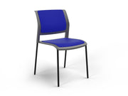 Game 4 leg Chair (Fully Upholstered) Charcole Sky Blue Black Powdercoat
