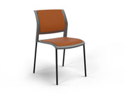 Game 4 leg Chair (Fully Upholstered) Charcole Bright Orange Black Powdercoat