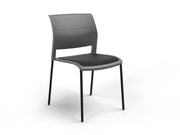 Game 4 leg Chair (Upholstered Seat) Charcole Gray Black Powdercoat